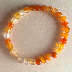 Red Agate Protective Stone Bead Stretch Bracelet